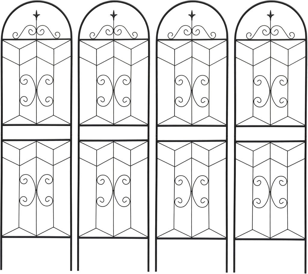 71-Inch Tall Rust-Resistant Metal Plant Support Trellis Panel Set for Outdoor Climbing Vegetables Flowers Vine Gardens