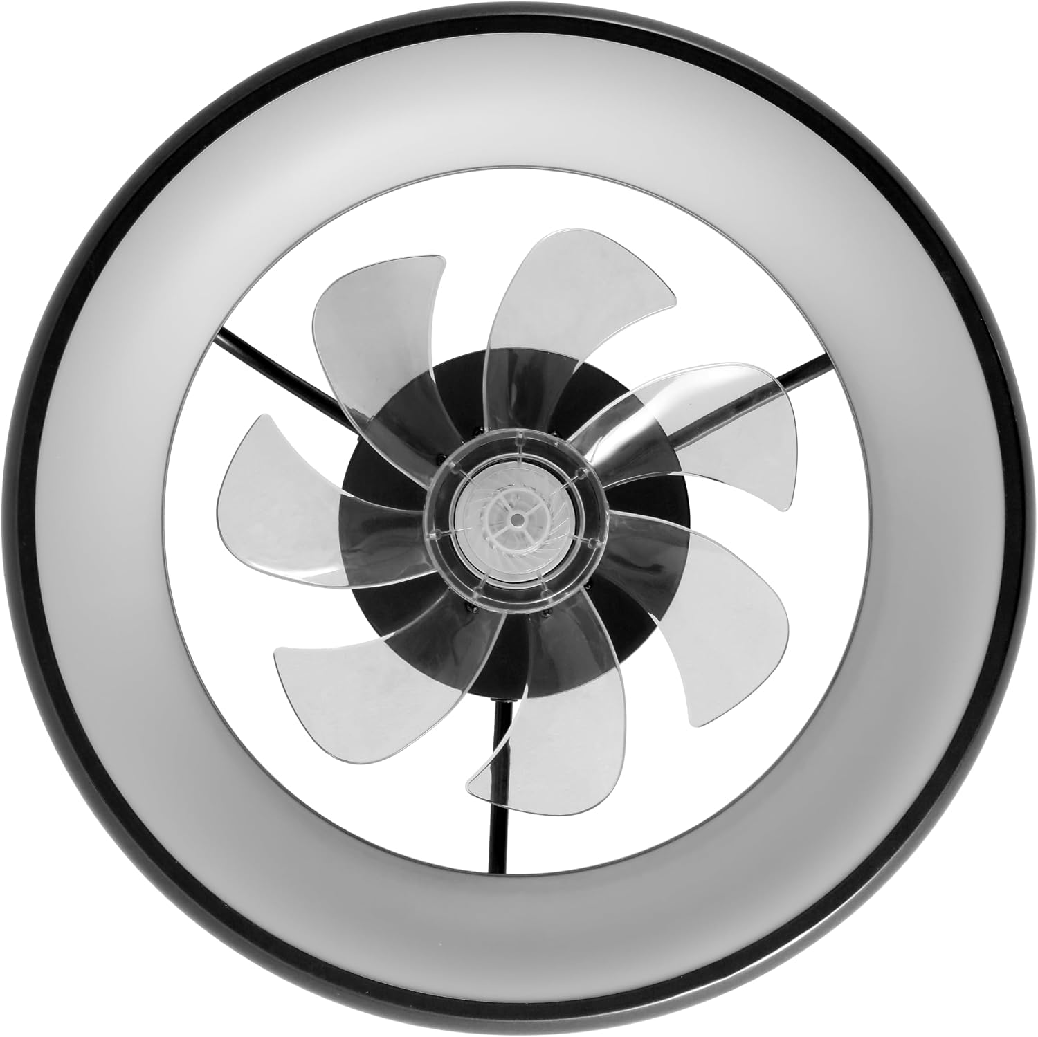 Oval AIR Loren 20' Small Smart Ceiling Fan with Light, Semi Flush Mount, Quiet 6-Speed Reversible Motor, Dimmable LED, Adjustable CCT, App & Remote Control, Modern, Black AIR8002B