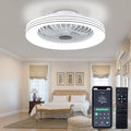 24' Low Profile Bladeless Ceiling Fan with Light, Enclosed Flush Mount Remote/APP Control, 3CCT Dimmable Light, Quiet 6 Speeds Timing Reversible