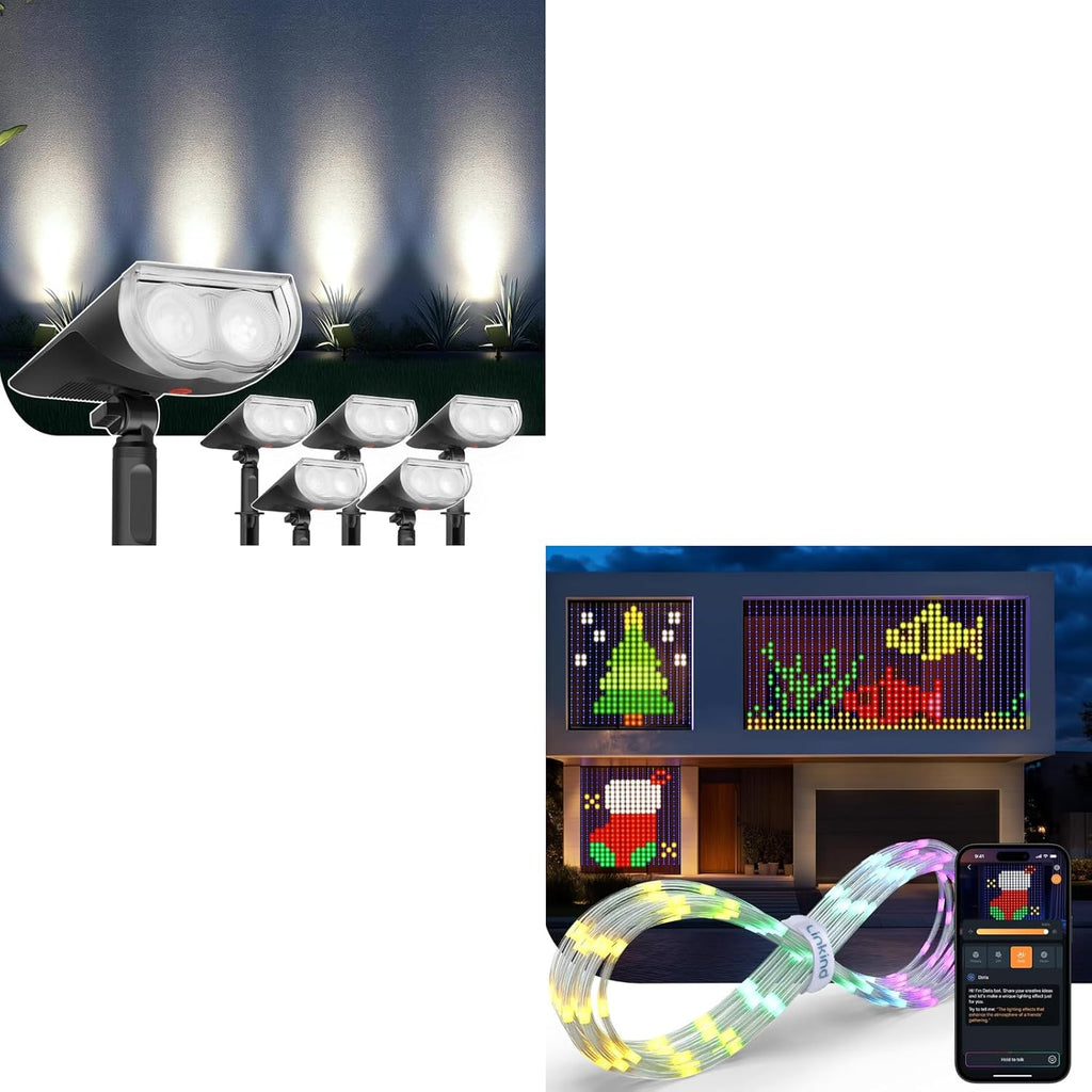 Linkind Solar Lights Outdoor StarRayS + Smart Curtain Lights