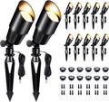 Black Outdoor LED Landscape Lights, 12V Low Voltage, Waterproof Aluminum Spotlights for Home Patio Backyard with 5W MR16 Bulb 4000K 12 Pack