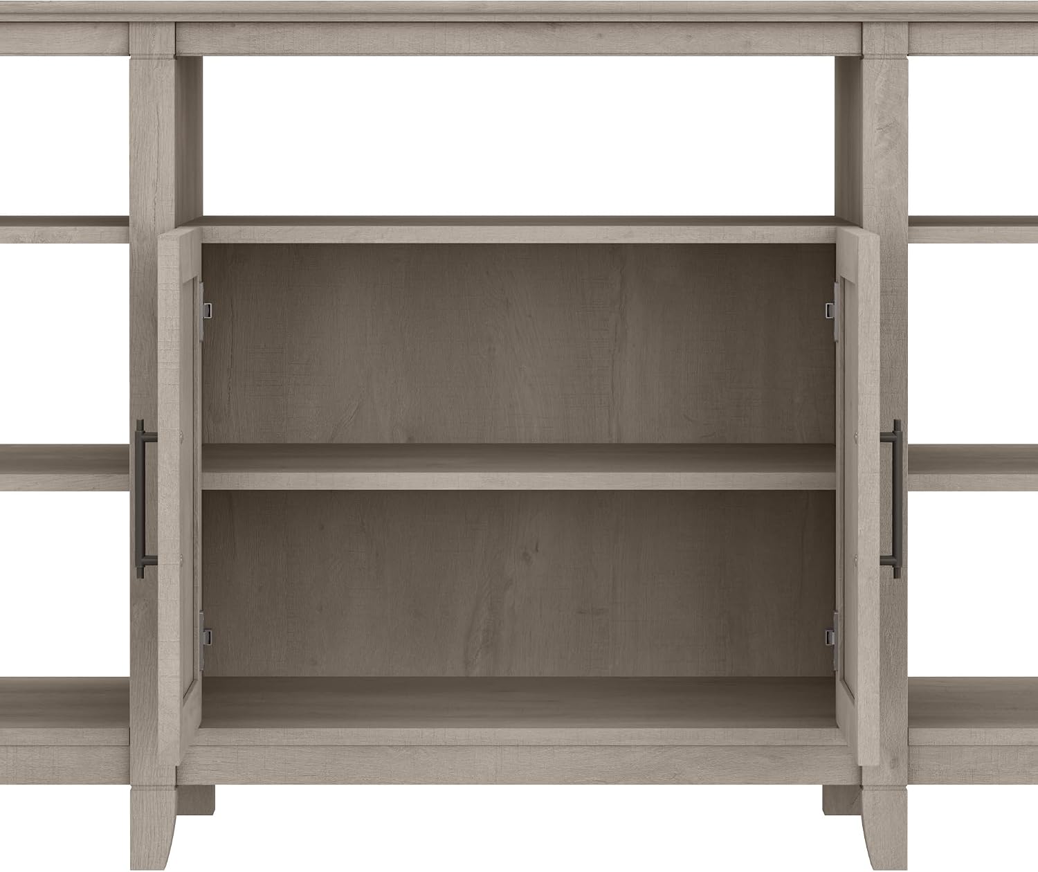 Bush Home Key West Tall TV Stand for 65 Inch TV in Washed Gray, Farmhouse Entertainment Center with Storage
