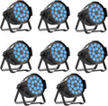 8-Pack 180W Stage Lights 18X10W LED R.G.B.W 4 in 1 Spotlight with DMX Sound Activated Control DJ Uplighting for Wedding,Parties