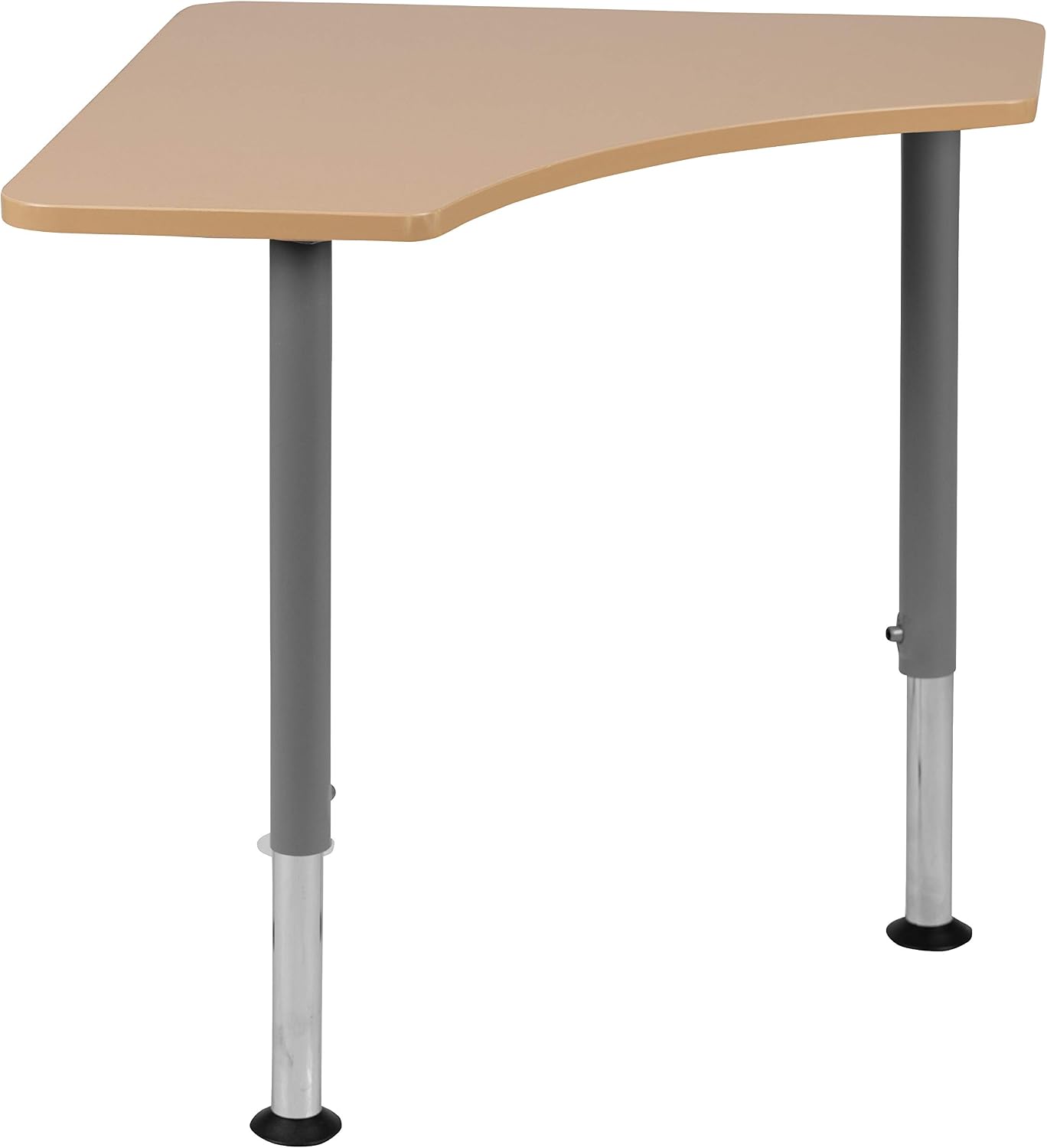 Flash Furniture Triangular Natural Collaborative Student Desk (Adjustable from 22.3' to 34') - Home and Classroom