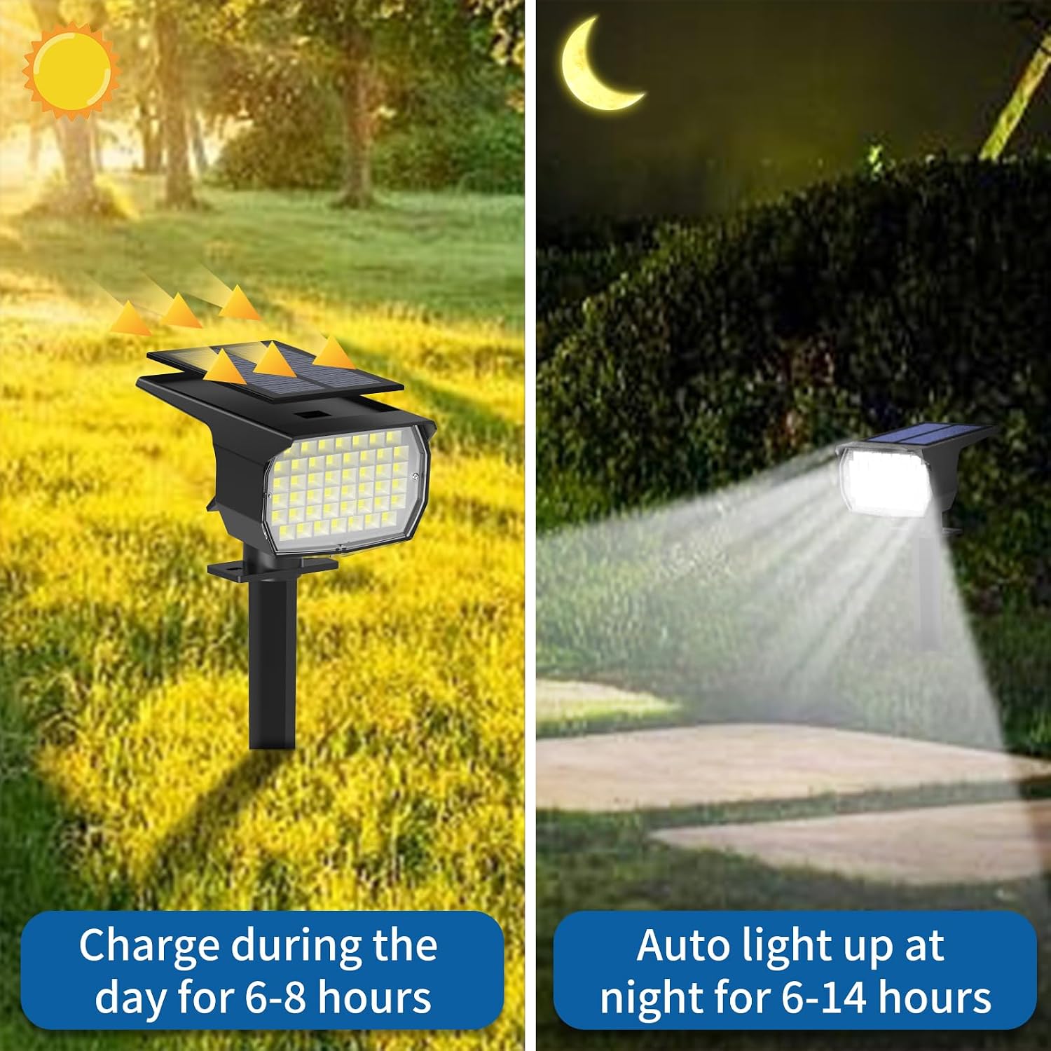 Bundle of Tadyreal 46 LED Solar Spot Lights Outdoor Cool White10 Pack + Warm White 10 Pack