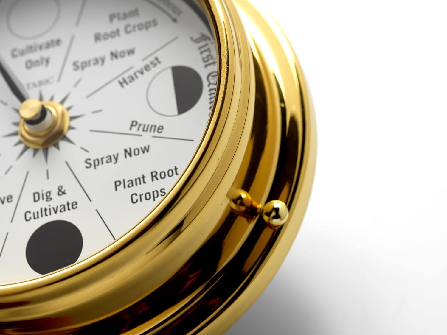 Classic Brass Moon Gardening Clock - Lunar Harmony Guide with Moon Clocks -Essential Gardening Tool for Biodynamic & Organic Gardening - Transform Your Garden