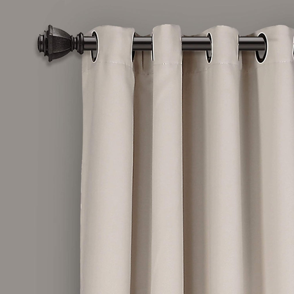 Lush Decor Insulated Grommet Blackout Window Curtain Panels, 52' W x 108' L, Wheat-Classic Modern Design-Chic Window Decor-Long Curtains for Living Room, Bedroom, Or Dining Room (Pack of 8)