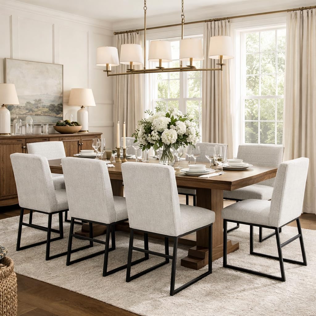 HomePop Channeled Metal Dining Chair - Sustainable Gray Woven (Single Pack)