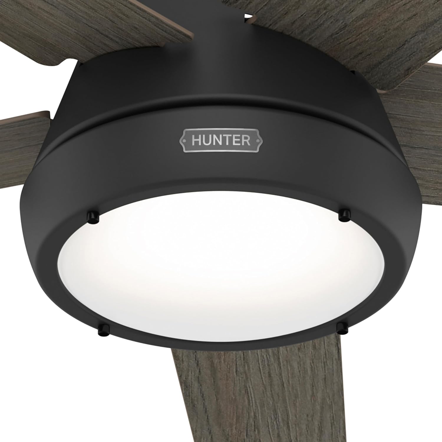 Hunter Fan 52 Inch Matte Black Indoor Ceiling Fan with LED Light and Remote Control for Bedroom, Living Room/Family Room, Office, Basement, Kitchen, Dining Room (Renewed)