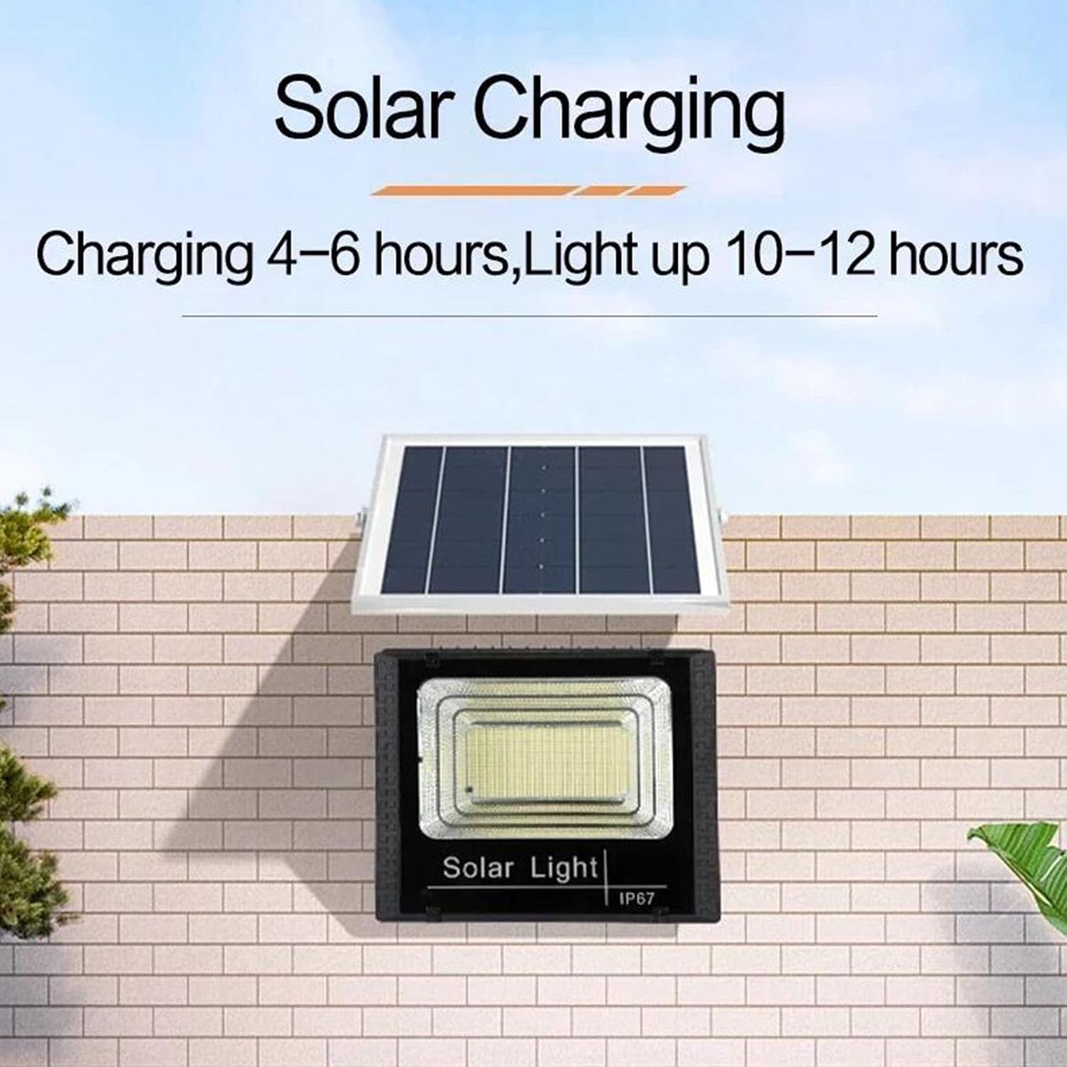 Solar Projection Light 300W LED Spotlight Outdoor Waterproof Reflector With Remote Control for Garage, Terrace, Courtyard, Garden
