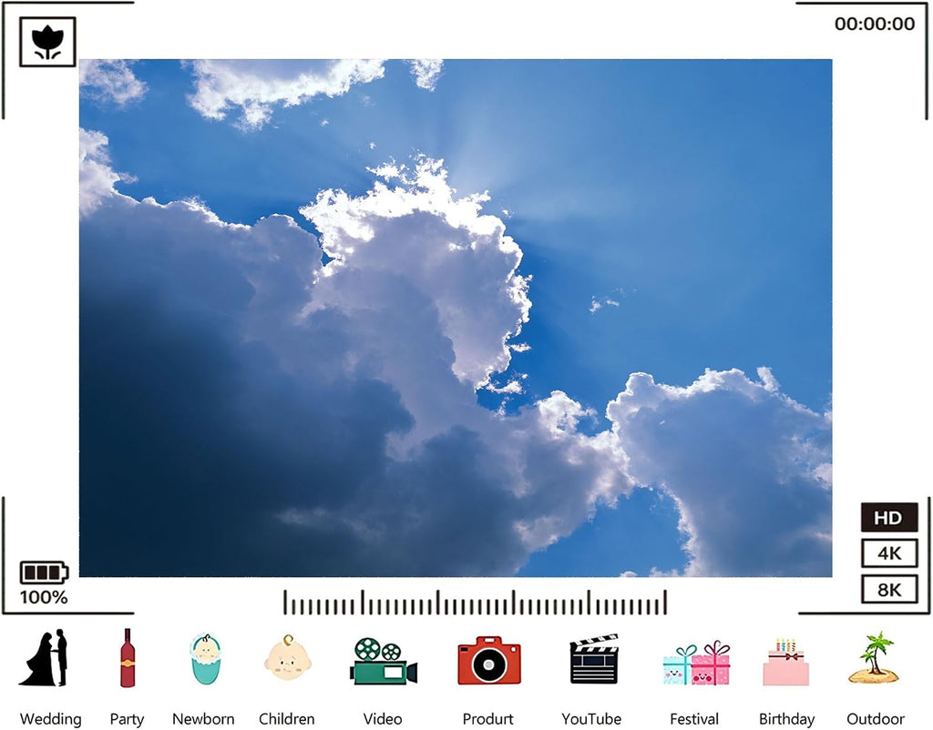 Trykid 20x10ft Blue Sky White Clouds Backdrop Natural Scenery Clear Sky Clouds Photography Background Baby Shower Newborn Wedding Birthday Party Decoration Photo Prop Fabric