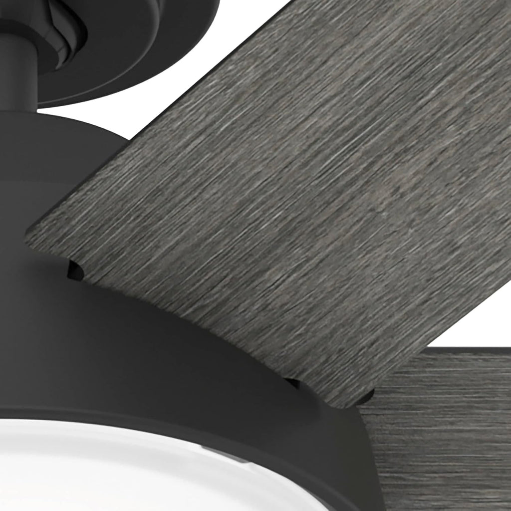 Hunter 52 inch Donatella Matte Black Ceiling Fan with LED Light Kit and Handheld Remote