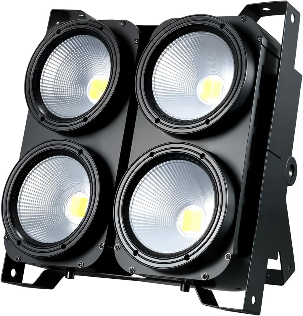4x100W Cob Blinder Stage Spotlight,4 Eye Warm Cold White 2in1 Spliceable LED Par Lights,DMX512 Audience Stage Spot Light for Church Wedding dj Show Photostudio Theater