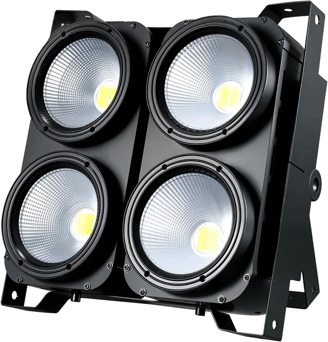 4x100W Cob Blinder Stage Spotlight,4 Eye Warm Cold White 2in1 Spliceable LED Par Lights,DMX512 Audience Stage Spot Light for Church Wedding dj Show Photostudio Theater