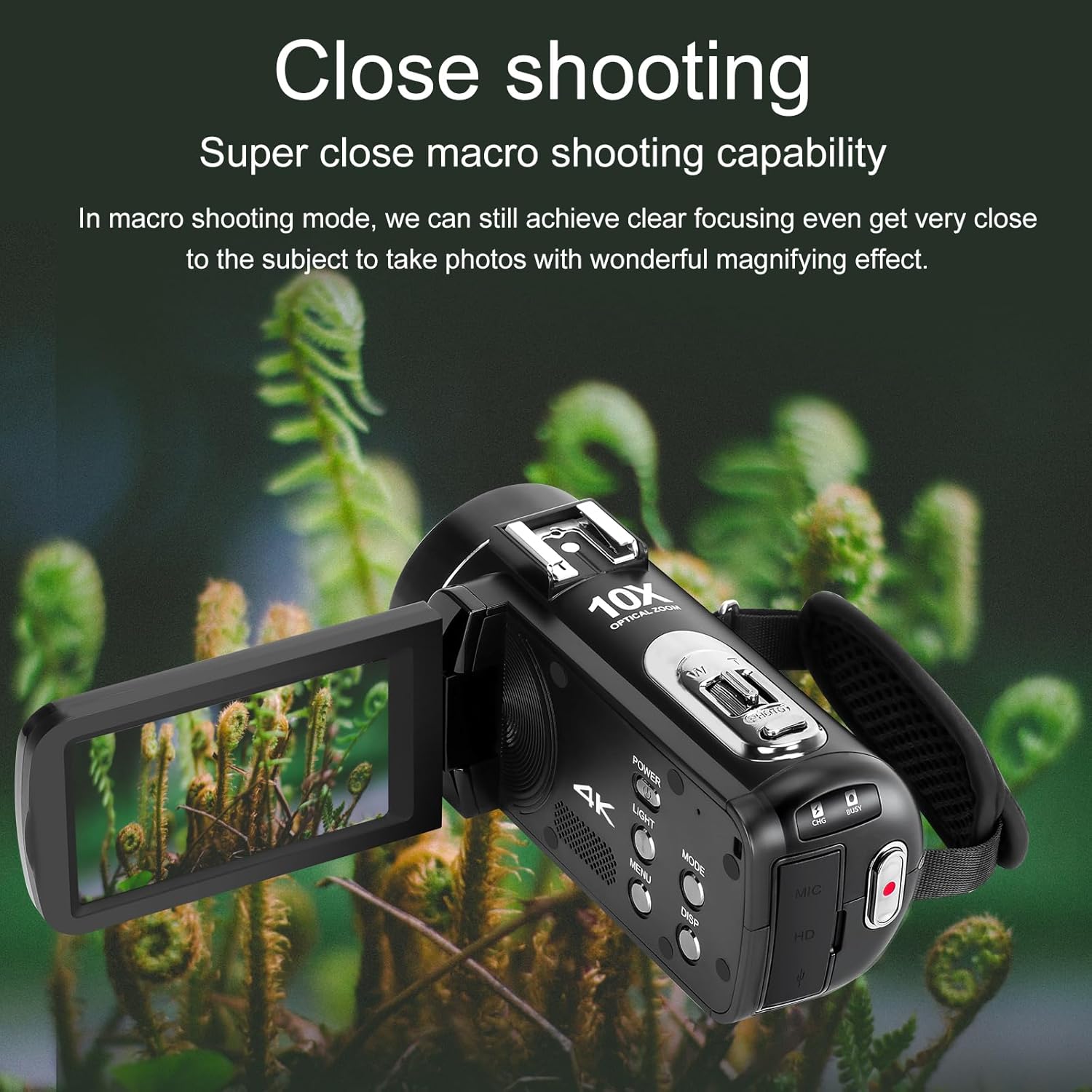 ORDRO 4K Video Camera Camcorder 10X Optical Zoom 30MP 24FPS Vlogging Camera 3.0' IPS Touch Screen Digital Camera with 32G Memory Card