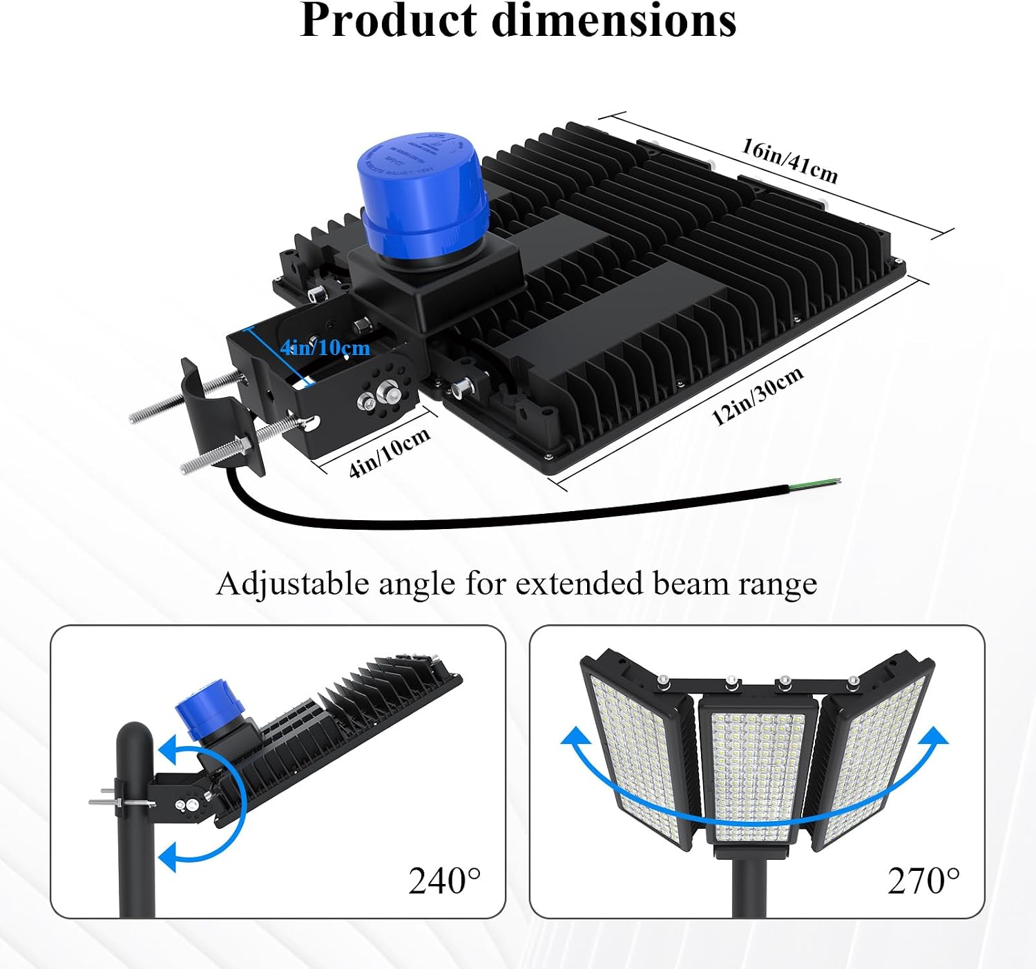 42000LM LED Parking Lot Light, 3 Pack 100W Stadium Light with Photocell, Super Bright 6500K Barn Lights Dusk to Dawn IP67 Waterproof Security LED Exterior Lights for Yard, Roadways