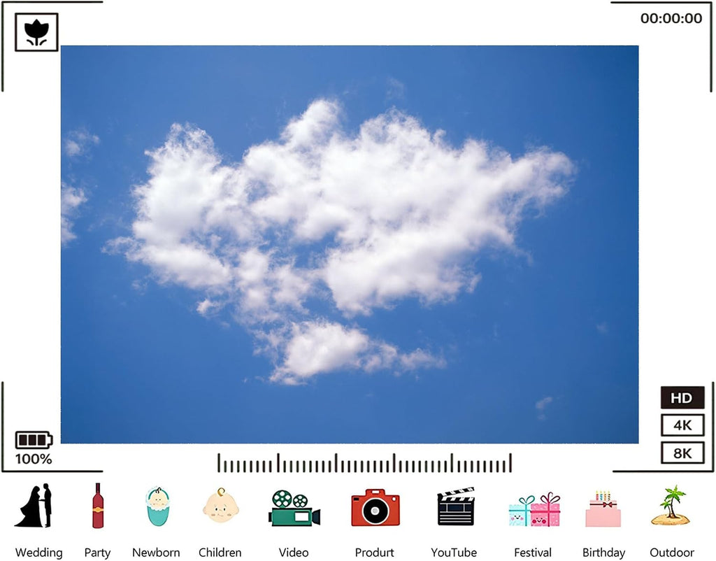 Trykid 20x10ft Blue Sky White Clouds Backdrop Natural Scenery Newborn Photography Background Clear Sky Clouds Baby Shower Wedding Birthday Party Decoration Photo Studio Prop