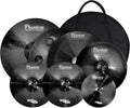Titanium Color Cymbals Set – 7-Piece Drum Cymbal Pack for Acoustic Kits – Red/Blue/Black – Lightweight, Durable & Stage-Ready – Direct from Manufacturer (Black)