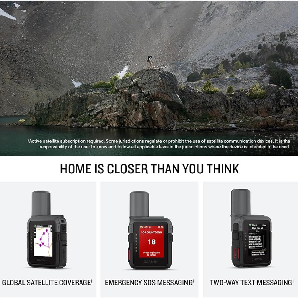 Garmin inReach Mini 3, Rugged Compact Global Satellite Communicator with Color Touchscreen, Two-Way Texting, Emergency SOS Messaging - Bundle w/Deco Essentials 26-Month CPS Plan