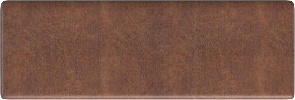 SIMPLIHOME Avalon Extra Large Storage Ottoman Bench - 54 inch Wide Upholstered Vegan Leather Rectangular Lift-Top Ottoman in Distressed Saddle Brown, Contemporary Bench for Living Room with Storage
