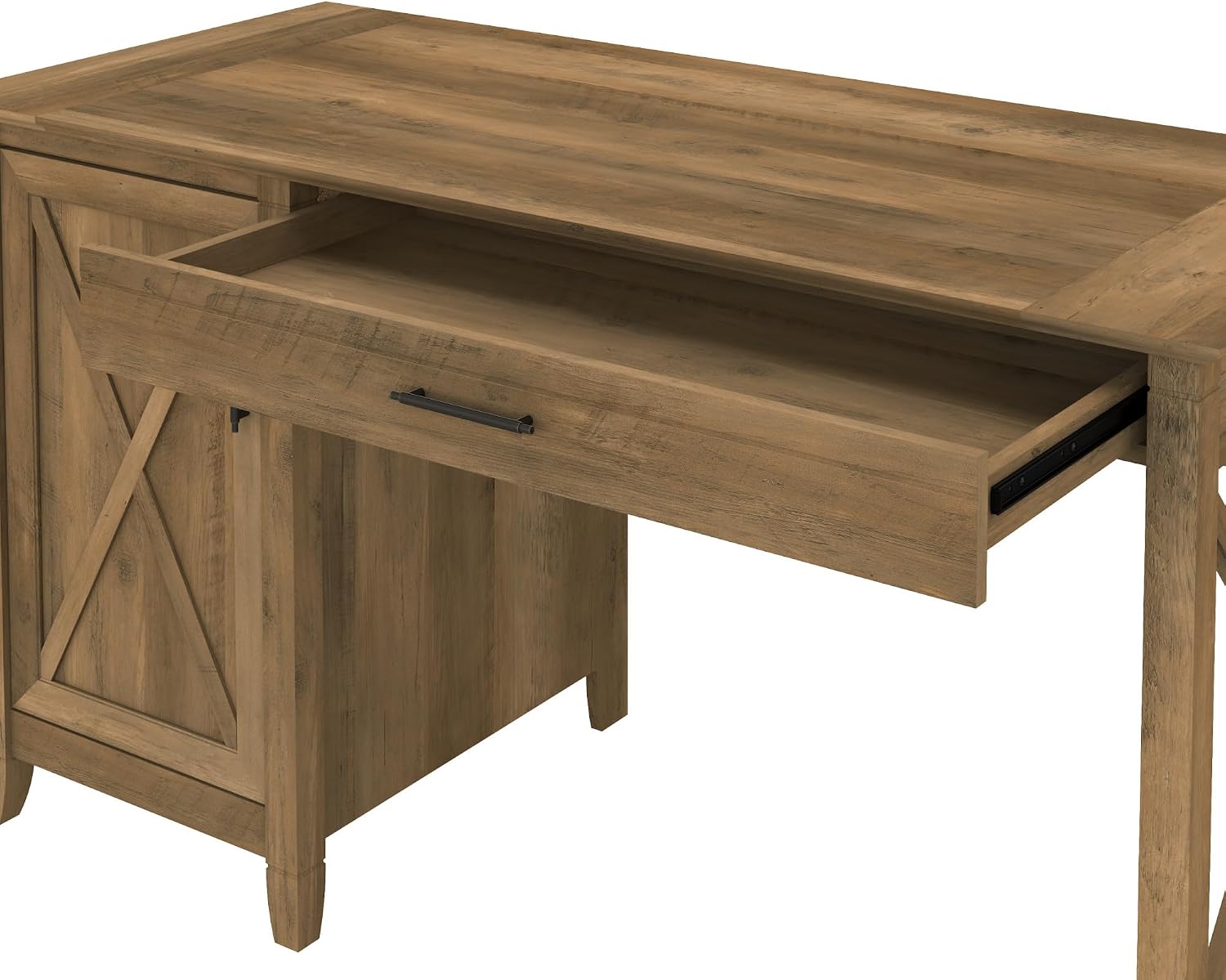 Bush Home Key West Computer Desk with Storage | Farmhouse PC Table for Home Office in Reclaimed Pine | 54W x 24D