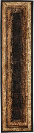 Home Dynamix Royalty Vega Contemporary Geometric Runner Area Rug, Black/Beige, 1'9'x7'2'