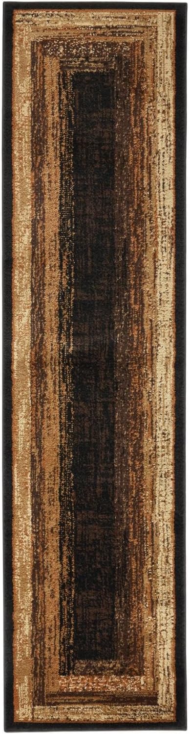 Home Dynamix Royalty Vega Contemporary Geometric Runner Area Rug, Black/Beige, 1'9'x7'2'