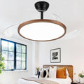 48 Inch Retractable Ceiling Fan with Lights, Fandelier Ceiling Fan for Bedroom Living Room Dinning Room, Chandelier with Fan 6 Speed, 3 Color Temperature, Reversible DC Motor-Black