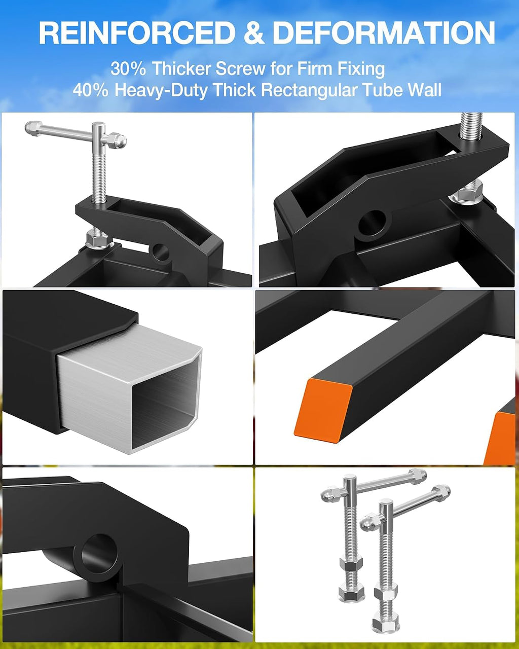 GAOMON Clamp on Debris Forks to 48' Bucket, Heavy Duty 5 Fork Tines Clamp-on Pallet Attachments with 2500 LBS Capacity Fit for Tractor Bucket, Skid Steer Loader