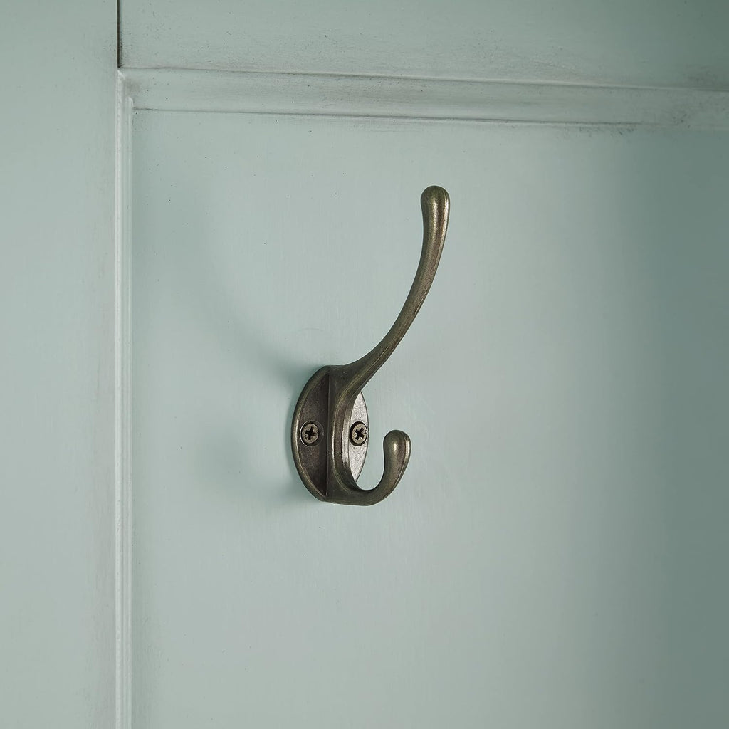 Crosley Furniture Holbrook Hall Tree with Shoe Rack Bench and Coat Hooks for Hanging Storage, Distressed Seafoam Blue