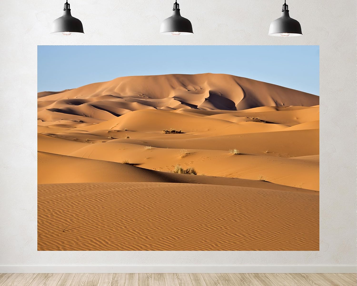 Trykid 20x10ft Warm Orange Sahara Desert Dunes Backdrop Scenic Rippling Sand Patterns Arid Landscape Clear Sky Photography Background Adventure Themed Party Decoration Photo Booth Prop Fabric