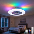 24' Low Profile Bladeless Ceiling Fan with Lights Alexa/Tuya APP/Remote Control, Smart RGB Ceilings Fans with Dimmable Lights, White
