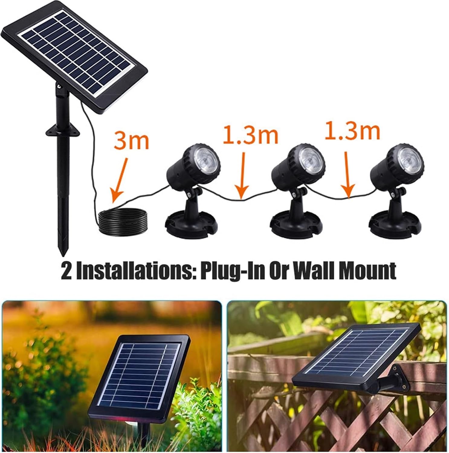 LED Solar Pond Landscape Lamp Outdoor Swimming Pool Underwater Spotlight Lights IP68 Waterproof for Garden Lawn Fountains Decor(3Lamp-Blue)