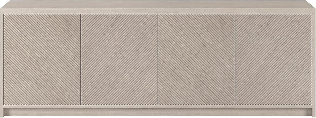Henn&Hart Rectangular TV Stand for TV's up to 78' in Beech White, for Home, Living Room, Bedroom, Entertainment Room, Office