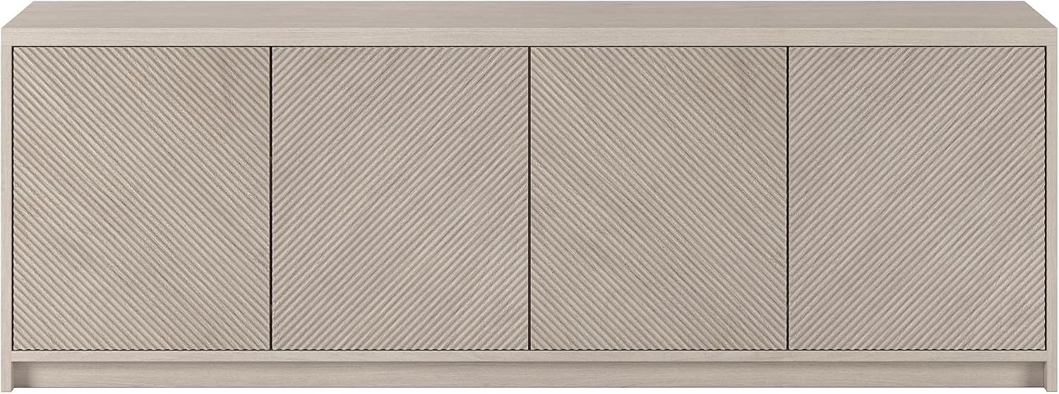 Henn&Hart Rectangular TV Stand for TV's up to 78' in Beech White, for Home, Living Room, Bedroom, Entertainment Room, Office
