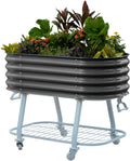 Vego garden 2' x 4' Raised Garden Bed with Legs and Wicking Cell System - S Series, Perfect for Gardening Vegetables, Herbs, & Flowers - Outdoor & Indoor Elevated Planter Box -Modern Gray