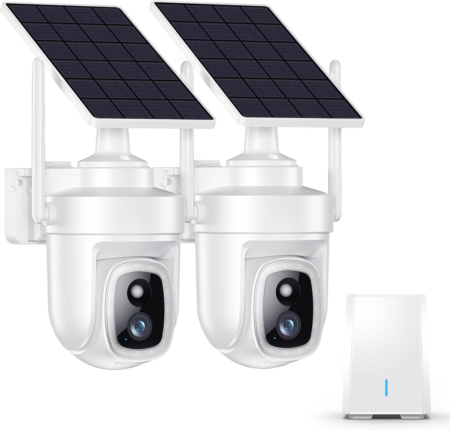 4K Security Cameras Wireless Outdoor with 360° Pan&Tilt,Auto Human Motion Tracking Cameras for Home Security,No Subscription,2.4G&5GHz WiFi Compatible,Color Night Vision,Solar Powered,2 Cam-Kit