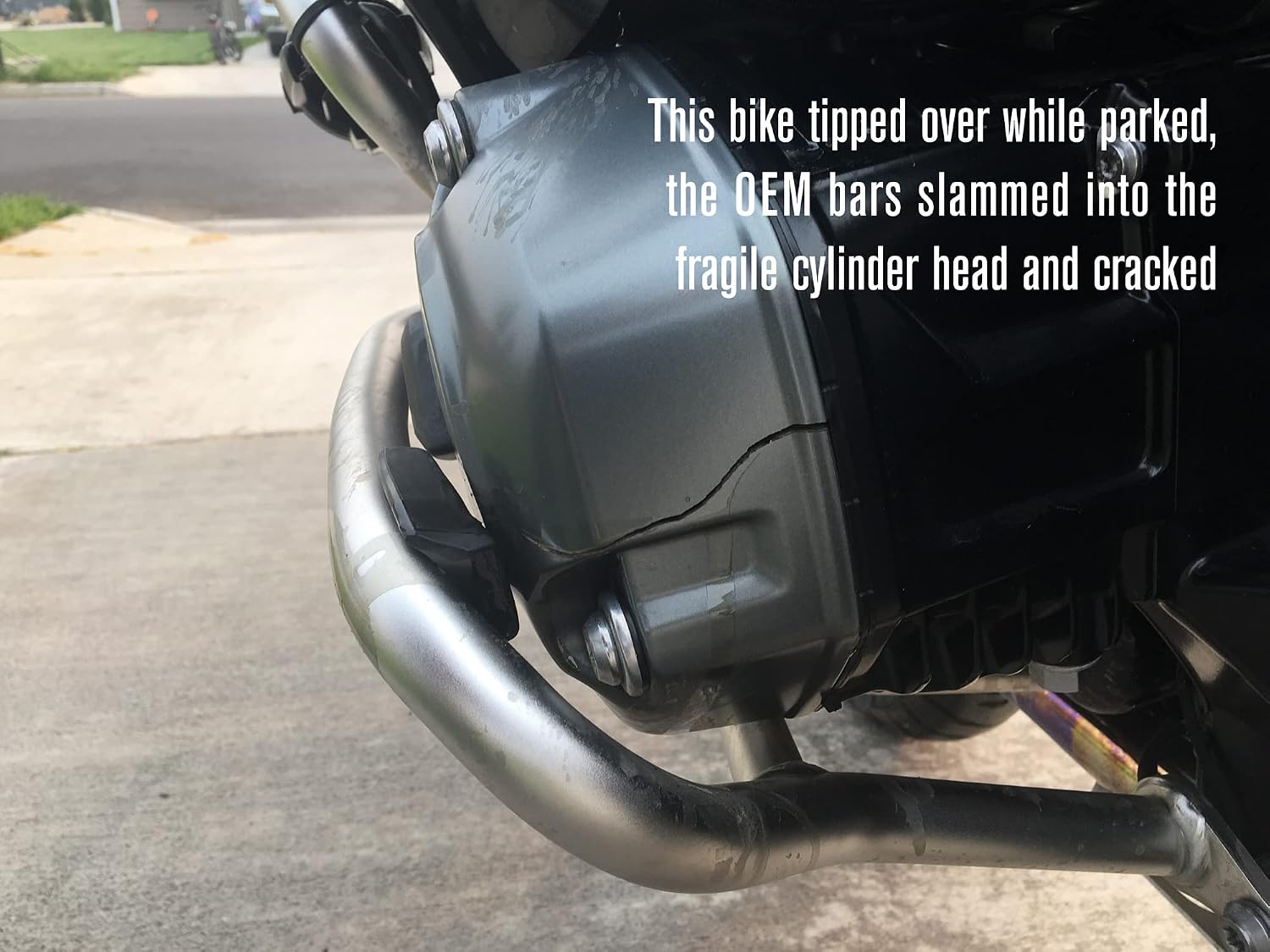 AltRider Reinforcement Crash Bars Compatible with BMW R 1250 GS/GSA - Heavy Duty Stainless Steel 1 Inch Tubing - CNC Machined Through Bolt - Industrial Clamp Mount - Electro-Polish Finish Silver