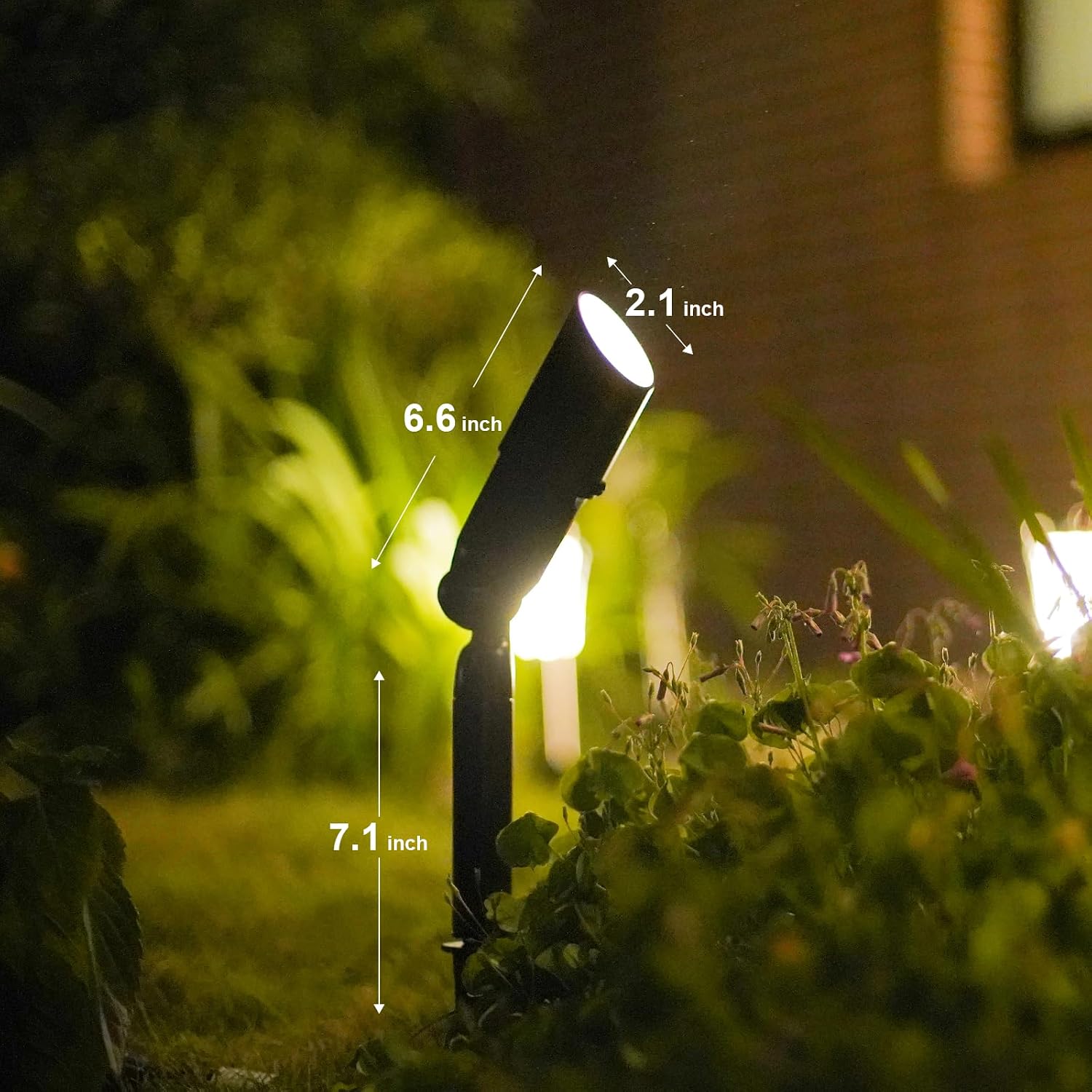 GOODSMANN Landscape Lighting Low Voltage Spotlight 20 Watts Halogen Landscape Lights with Metal Stake and Connector 176 Lumens 3000K for Outdoor Lighting Pathway Lawn Garden (8 Pack) 9920-9603-08