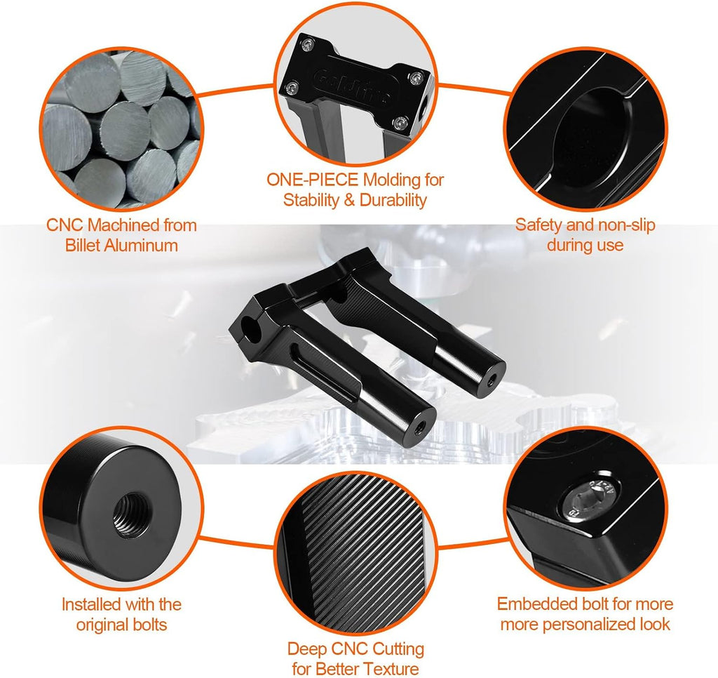 Aluminum CNC straight-type universal handle lift frame, suitable for Harley, Dyna Softail Sportster low rider models, Fat Street Bob FLSL FXBB FXBR FXLRST models (6inch)
