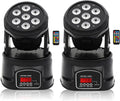 Moving Head Light 7x10W, RGBW Stage Lightin with Remote Control, DMX 512 Strobe, LED Beam Spotlight 9/14 CH, for DJ Disco Wedding Bar Christmas Halloween Party Church (2 Pack)