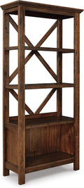 Signature Design by Ashley Baldridge Rustic 78' Bookcase with 4 Shelves, Distressed Brown