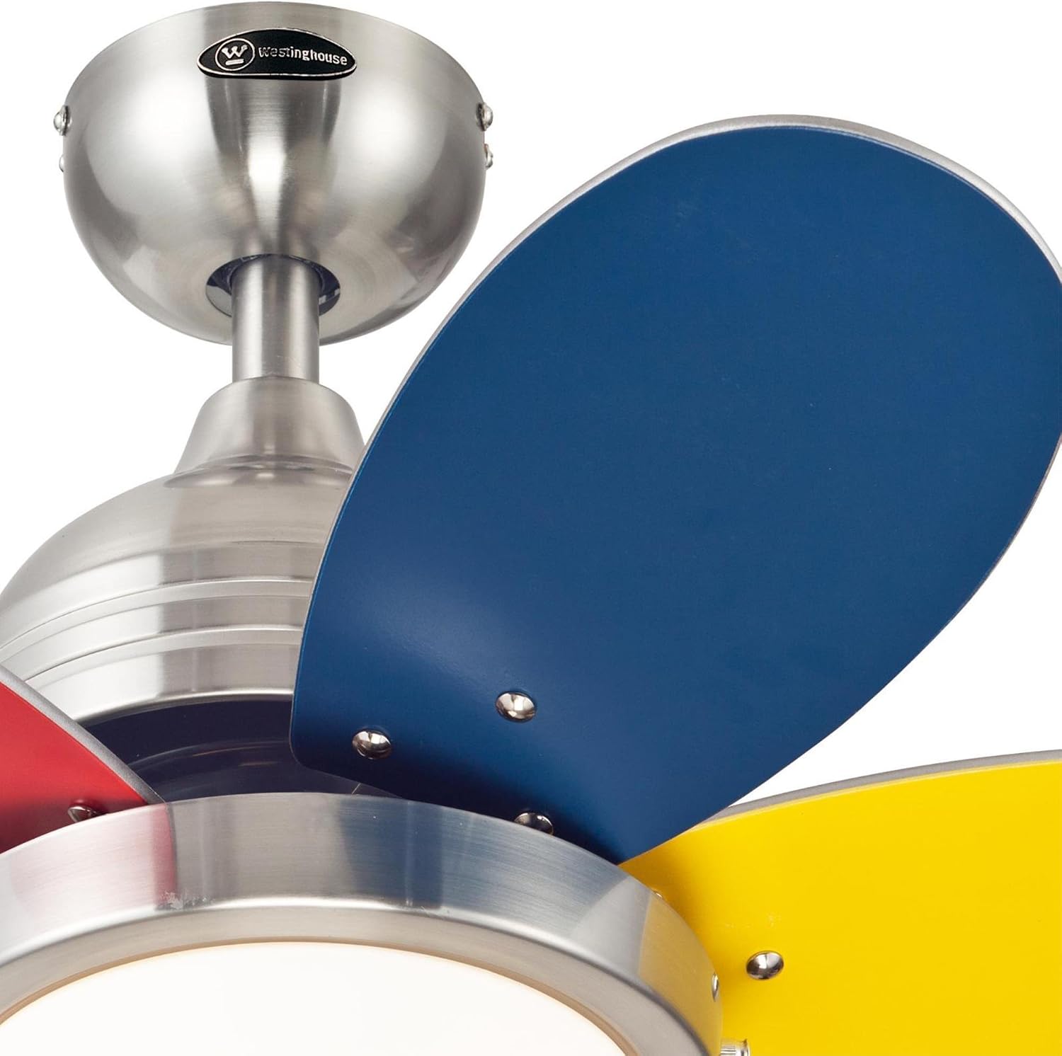 Westinghouse Lighting 7223600 Roundabout Indoor Ceiling Fan with Light, 30 Inch, Brushed Nickel