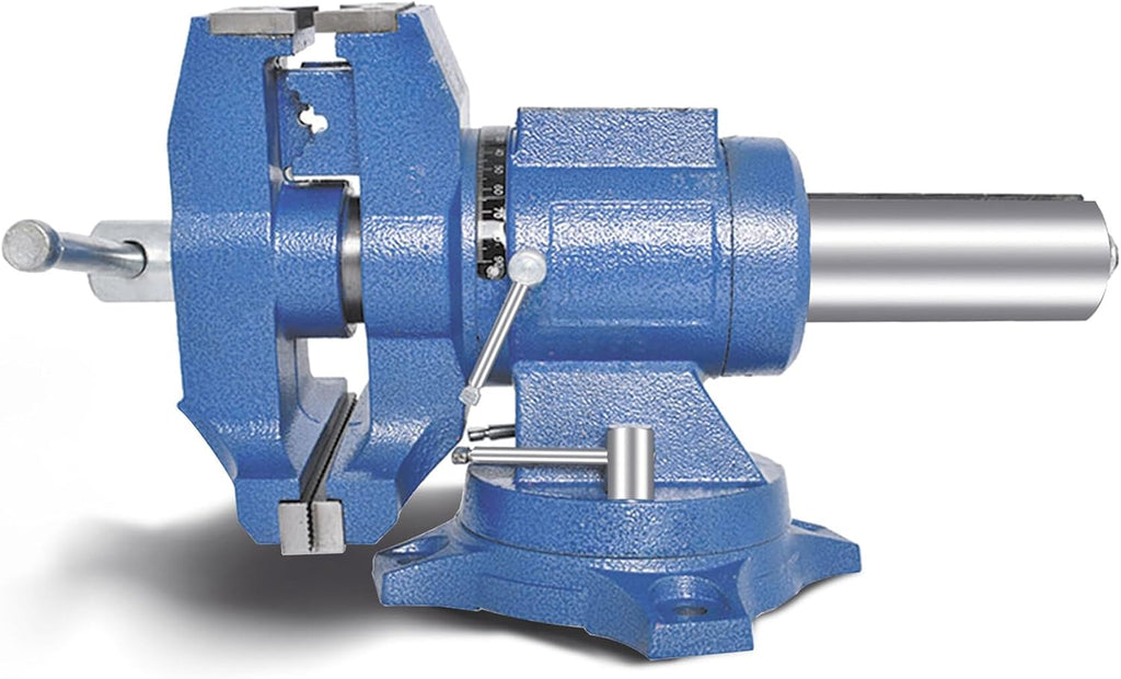waltyotur Multi-purpose 6 Inch Vise Bench Vise Heavy Duty Multi-Jaw Vise 360-Degree Rotation Clamp on Vise with Swivel Base and Head for Clamping Fixing Equipment Home or Industrial Use