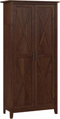 Bush Home Key West Tall Storage Cabinet with Doors in Bing Cherry