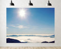 Trykid 20x10ft Bright Sun Mountain Clouds Backdrop Clear Blue Sky Sea of Clouds Photography Background Hiking Adventure Themed Party Decoration Photo Booth Prop Fabric