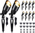 Low Voltage Spotlight, Black Outdoor LED Landscape Light, 12V Waterproof Aluminum Uplight for House Tree Yard with 5W MR16 Bulb 4000K 10 Pack