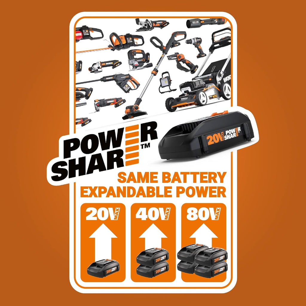 Worx Nitro WX516L.9 20V Power Share Cordless Reciprocating Saw with Brushless Motor (Tool Only)