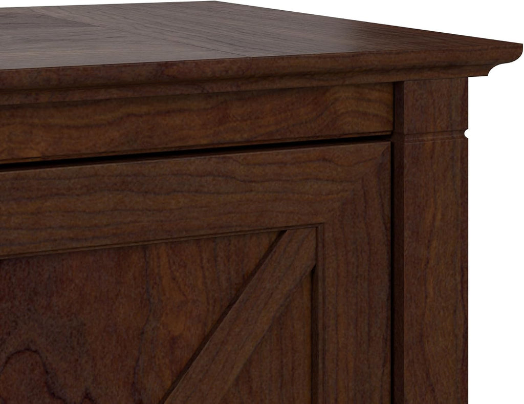 Bush Home Key West Tall Storage Cabinet with Doors in Bing Cherry