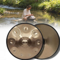 Hand Drum Instrument Percussion Steel Drums Kit W/Drum Mallets Note Stickers Carrying Case Stand 432HZ 22 Inches 9/10/12 Notes D Minor Kurd Handpan Sound Healing(Gold,12)
